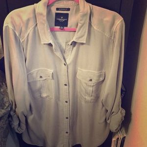 Boyfriend fit grey button up